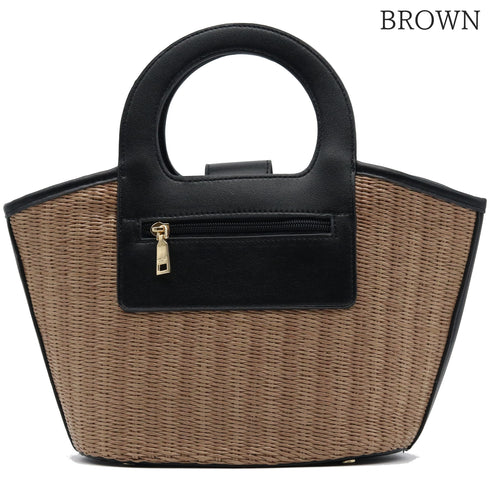 エコレザーかごハンドバッグ 12-1093